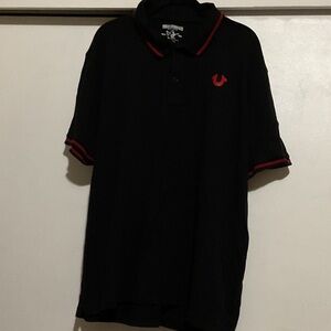 True Religion Men's Polo Shirt with Red Accents